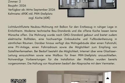Wohnung Emlichheim - 2 Zimmer, 65 m&sup2;, 690&euro; | Angebot:26044845