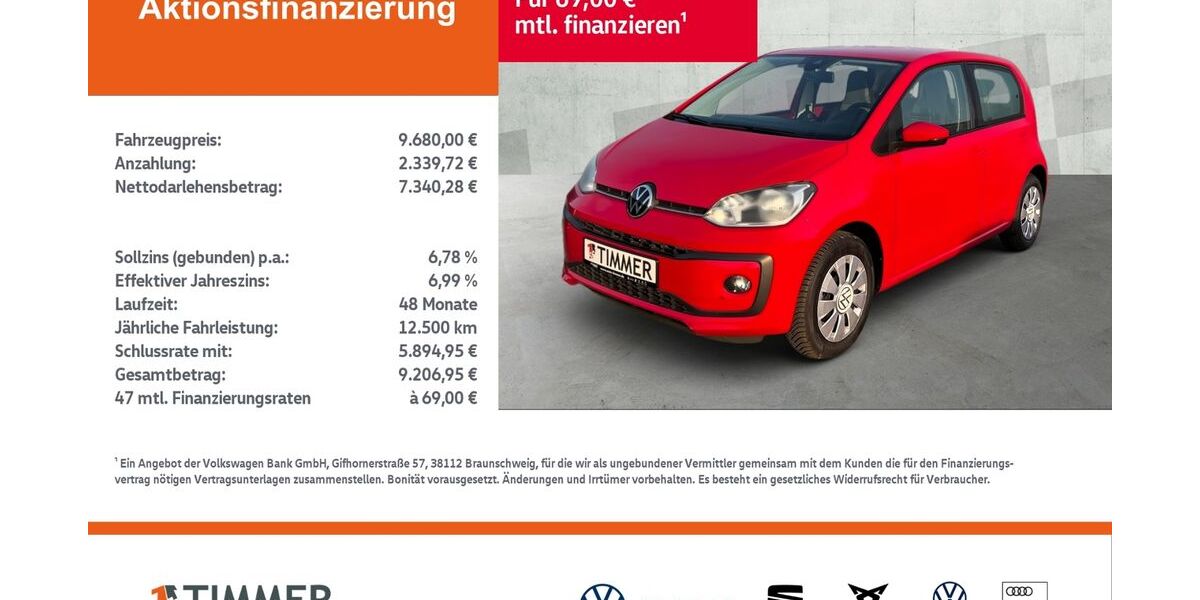 VW up! 80.319 km 9.680 &euro; Gronau 48599
