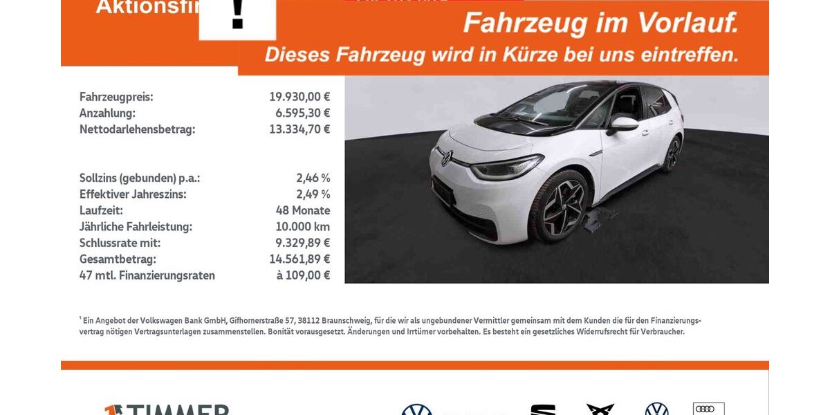 VW ID.3 27.652 km 19.930 &euro; Gronau 48599