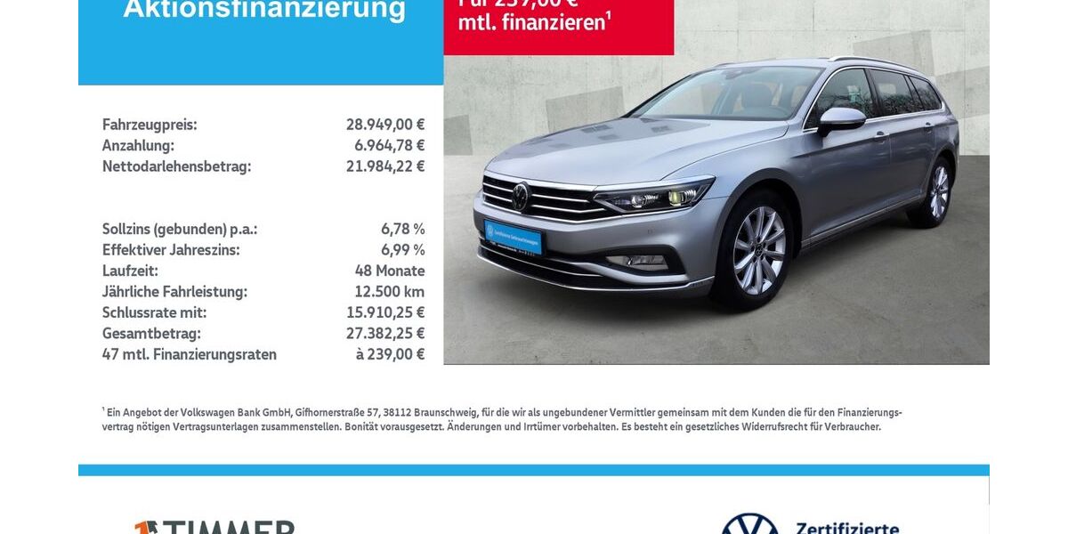 VW Passat Variant 38.485 km 28.949 &euro; Lingen 49808