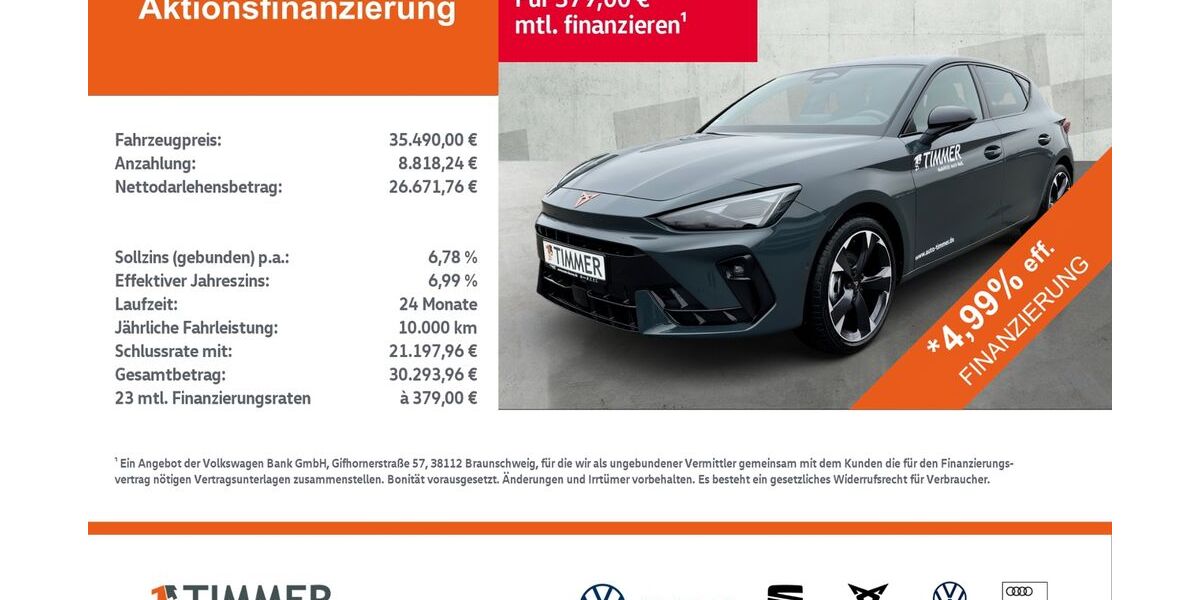 Cupra Leon 1.999 km 34.890 &euro; Nordhorn 48529