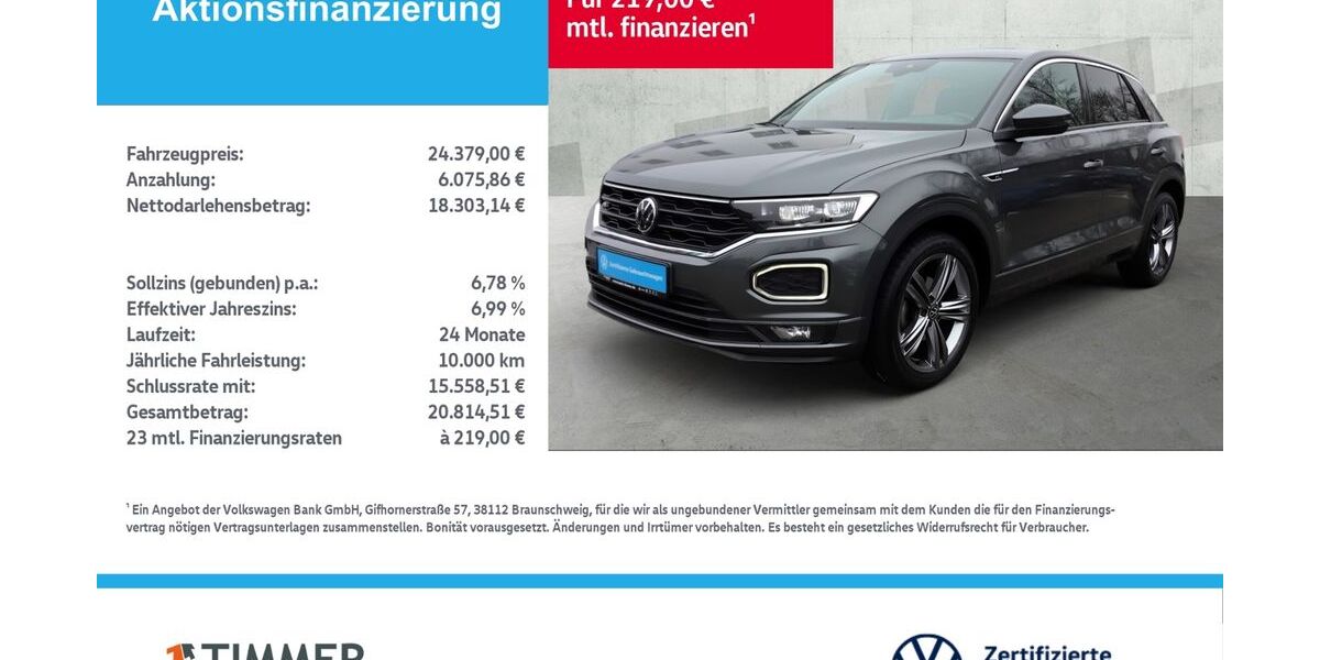 VW T-Roc 33.930 km 24.379 &euro; Lingen 49808
