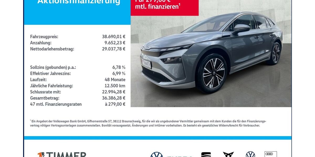 Skoda Enyaq 9.999 km 38.390 &euro; Nordhorn 48529