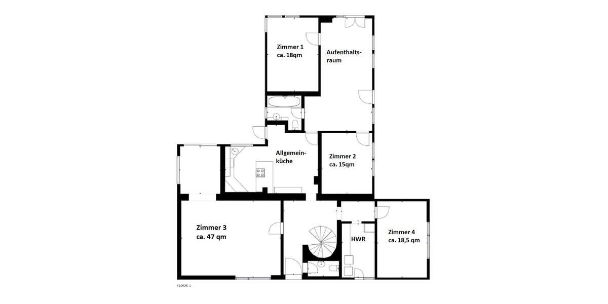 Etagenwohnung Lingen (Ems) - 1 Zimmer, 47 m&sup2;, 497&euro; | Angebot:14629623