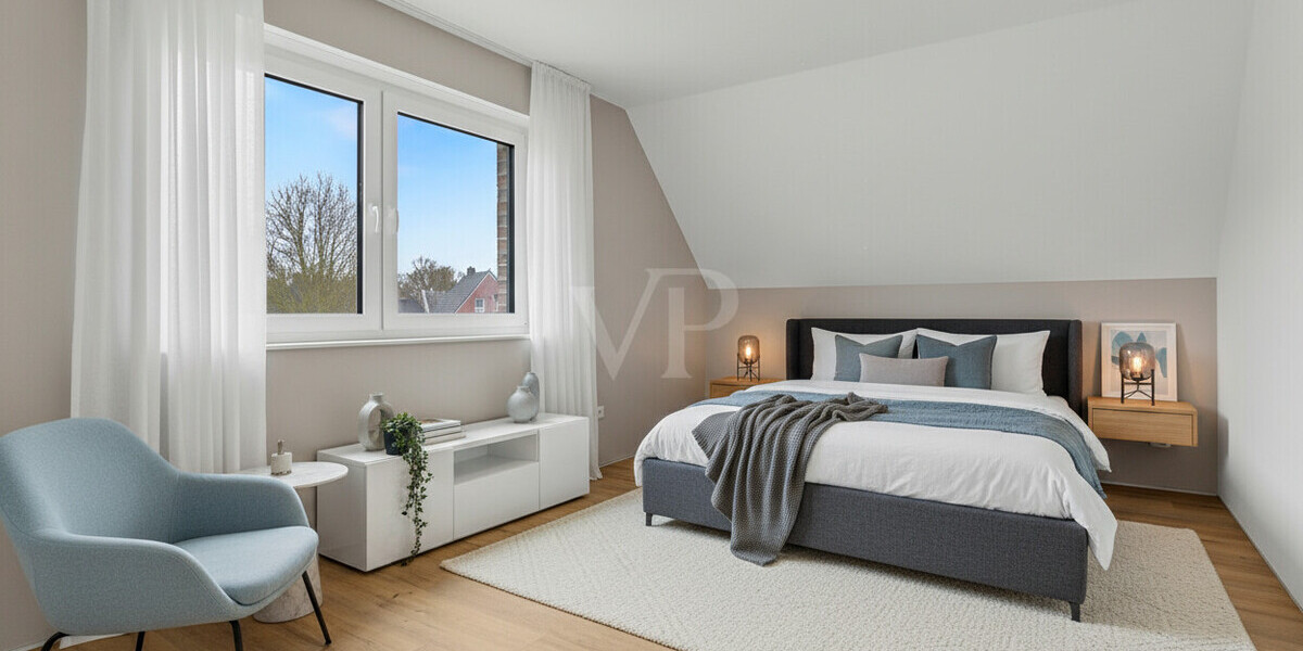 Modernes Familienglück: Energieeffiziente DHH mit PV, Wärmepumpe & Nebenkosten nur ca. 100 EUR mtl. - Doppelhaushälfte Neuenkirchen Neuenkirchen | Angebot:25008574