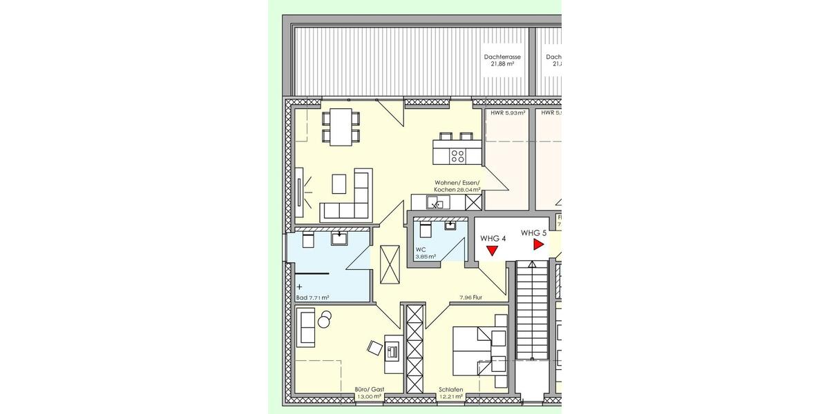 Etagenwohnung Lingen (Ems) Damaschke - 3 Zimmer, 90 m&sup2;, 1.080&euro; | Angebot:26562839