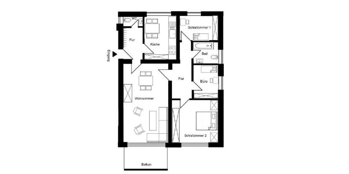 Etagenwohnung Nordhorn - 4 Zimmer, 78 m&sup2;, 149.000&euro; | Angebot:24641527