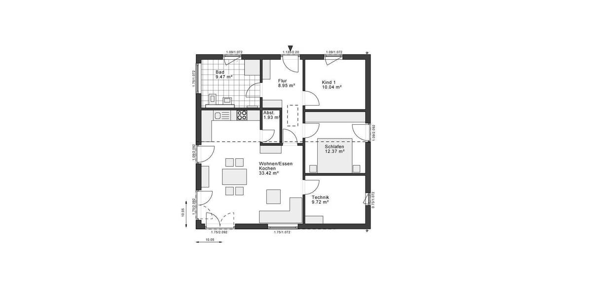 Bungalow Bad Bentheim - 3 Zimmer, 86 m&sup2;, 320.000&euro; | Angebot:25734230