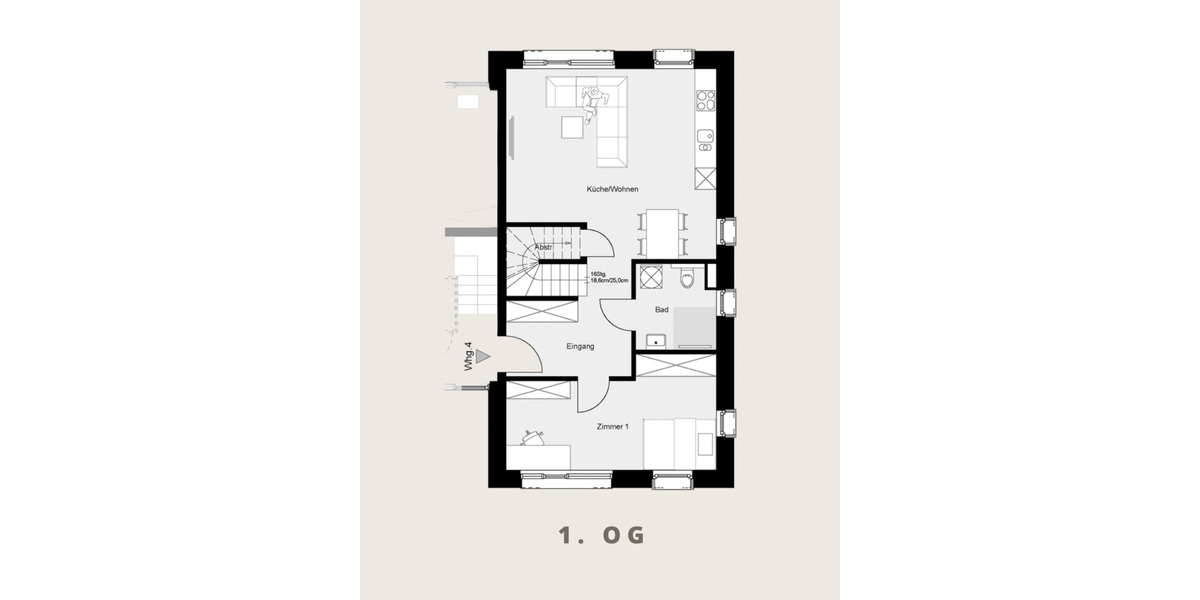 Maisonettenwohnung Neuenhaus - 4 Zimmer, 112 m&sup2;, 1.344&euro; | Angebot:25536188
