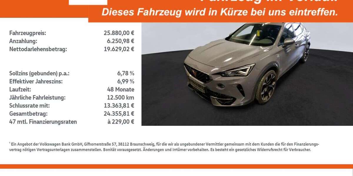 Cupra Formentor 54.552 km 25.880 &euro; Lingen 49808