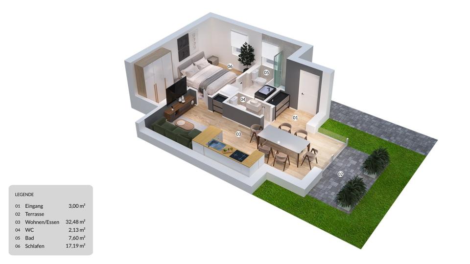 Erdgeschoßwohnung Neuenhaus - 2 Zimmer, 66 m&sup2;, 870&euro; | Angebot:25919285