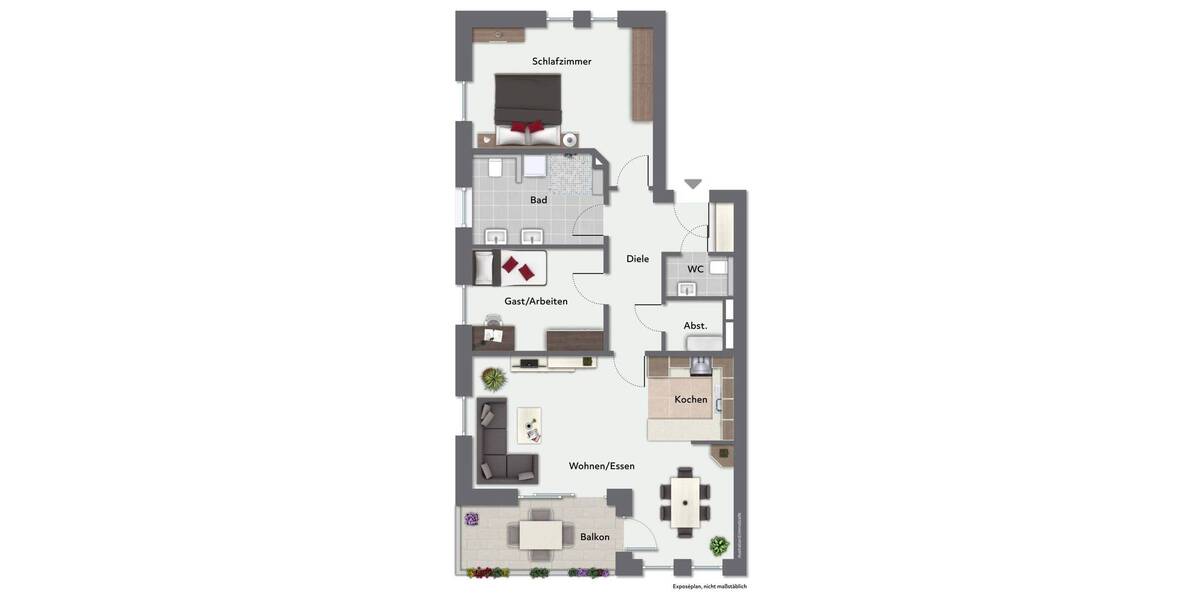 Etagenwohnung Neuenkirchen - 3 Zimmer, 88 m&sup2;, 329.000&euro; | Angebot:26674095