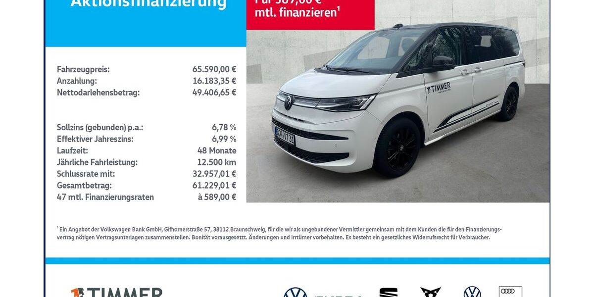 VW T7 Multivan 19.999 km 65.590 &euro; Lingen 49808