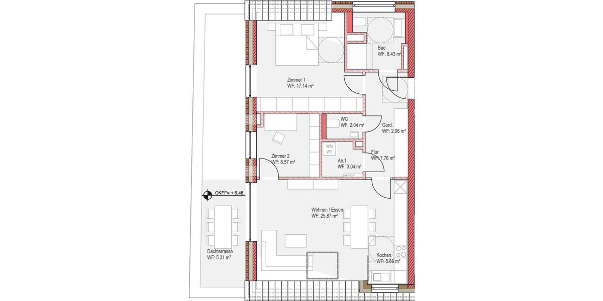 Etagenwohnung Lingen (Ems) Damaschke - 3 Zimmer, 84 m&sup2;, 960&euro; | Angebot:26566206