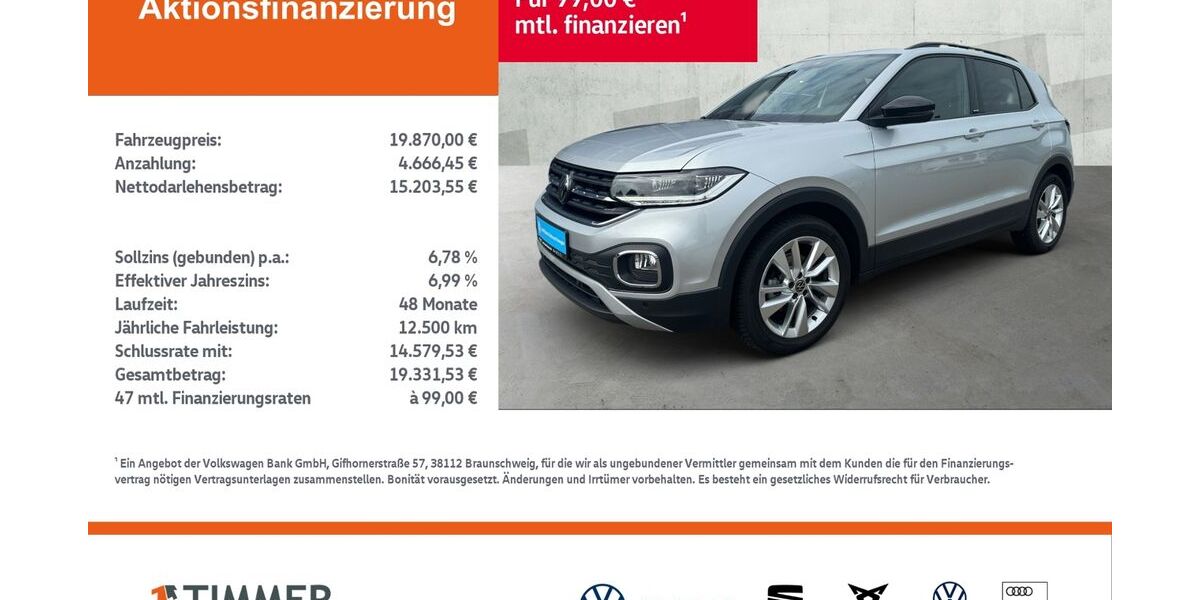 VW T-Cross 36.999 km 19.870 &euro; Gronau 48599