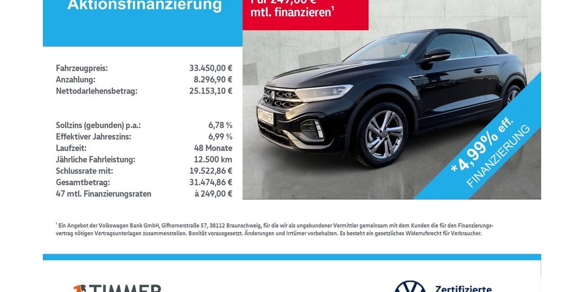 VW T-Roc 22.005 km 33.390 &euro; Nordhorn 48529