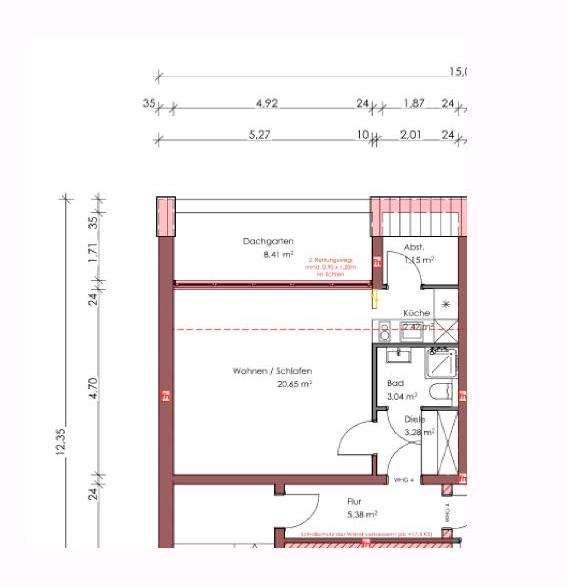 Dachgeschoßwohnung Gronau (Westfahlen) - 1 Zimmer, 31 m&sup2;, 305&euro; | Angebot:25974921