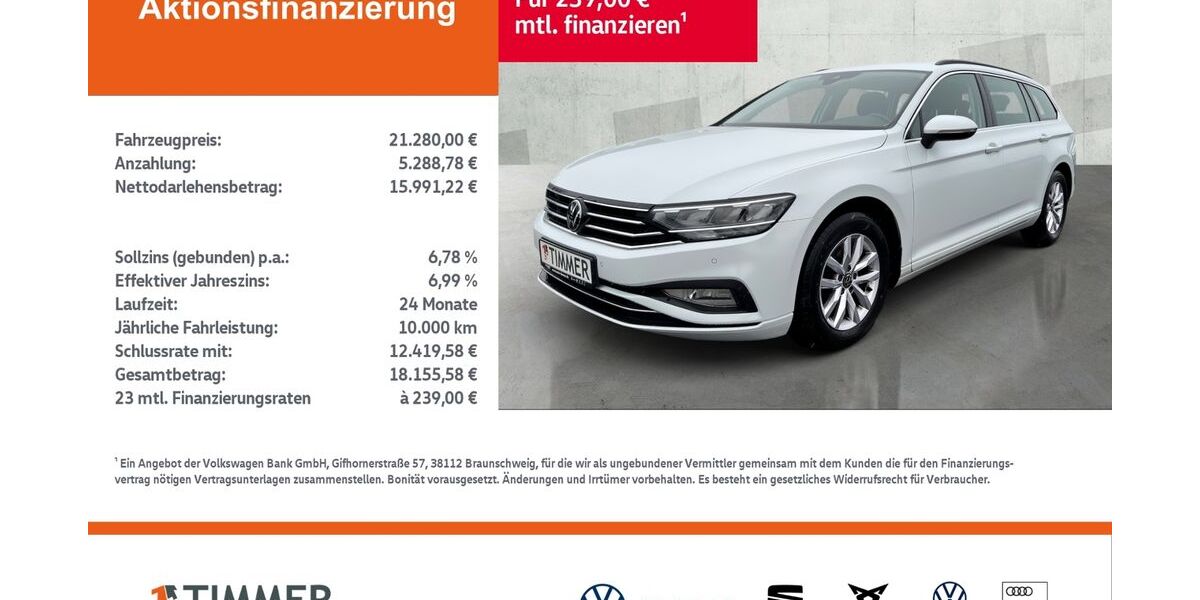 VW Passat Variant 93.460 km 21.280 &euro; Nordhorn 48529