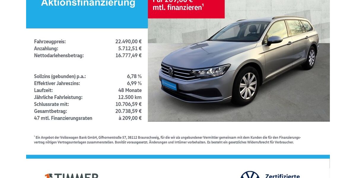 VW Passat Variant 70.576 km 22.289 &euro; Lingen 49808