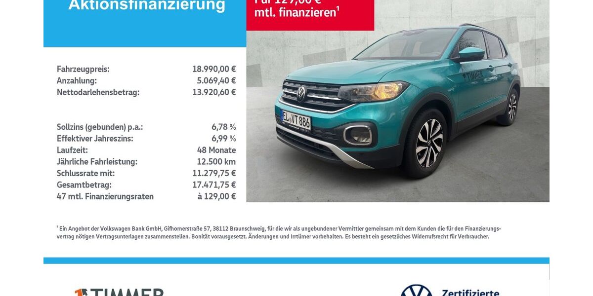 VW T-Cross 54.999 km 18.888 &euro; Lingen 49808