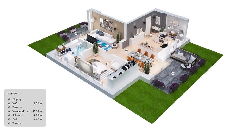 Erdgeschoßwohnung Neuenhaus - 2 Zimmer, 81 m&sup2;, 1.060&euro; | Angebot:25919286