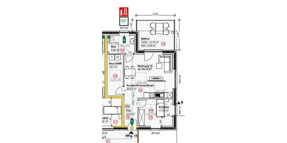 Etagenwohnung Bawinkel - 1 Zimmer, 63 m&sup2;, 599&euro; | Angebot:25874566