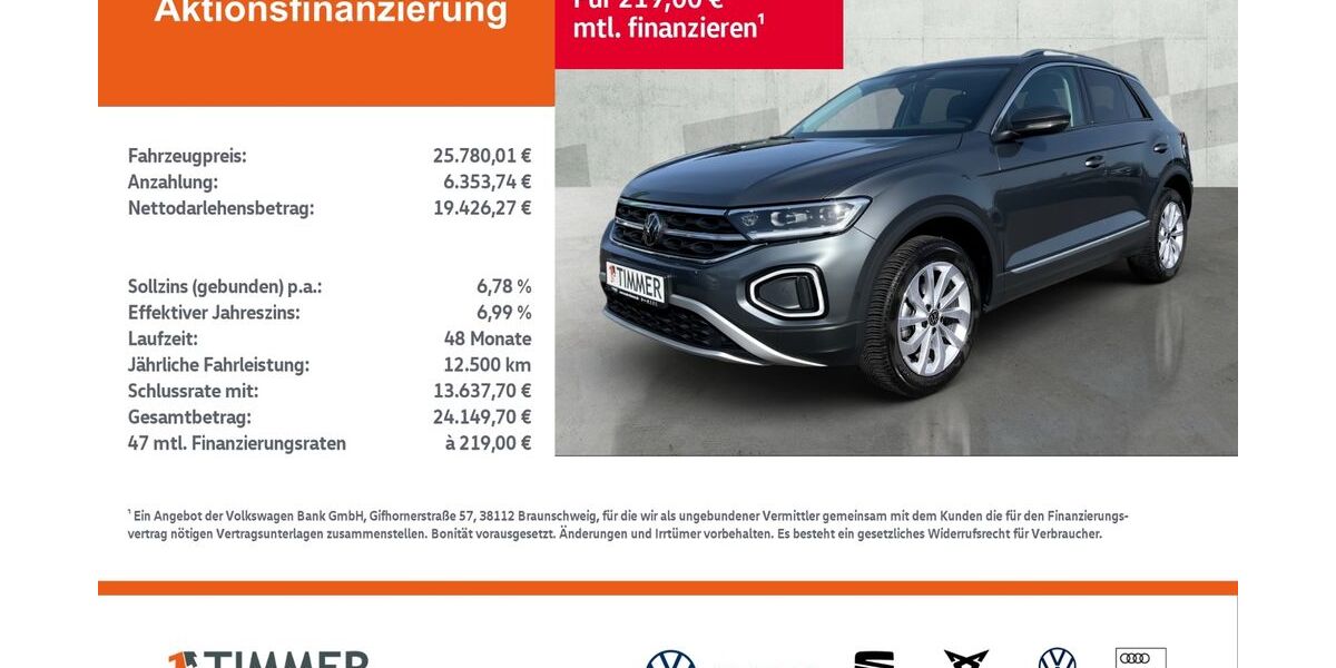 VW T-Roc 34.471 km 25.390 &euro; Nordhorn 48529