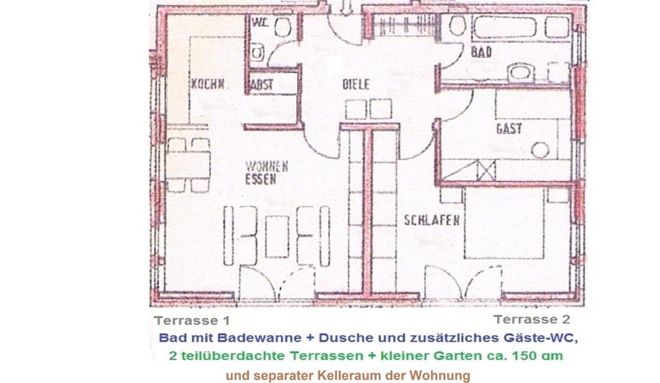 Etagenwohnung Bad Bentheim - 3 Zimmer, 81 m&sup2;, 960&euro; | Angebot:24508538