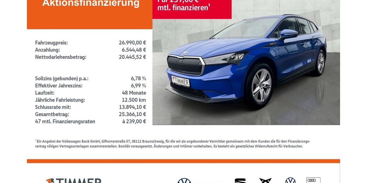 Skoda Enyaq 13.094 km 26.990 &euro; Nordhorn 48529