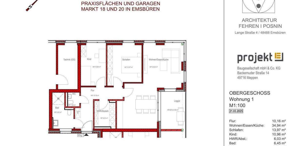Etagenwohnung Emsbüren - 3 Zimmer, 89 m&sup2;, 375.000&euro; | Angebot:25775738