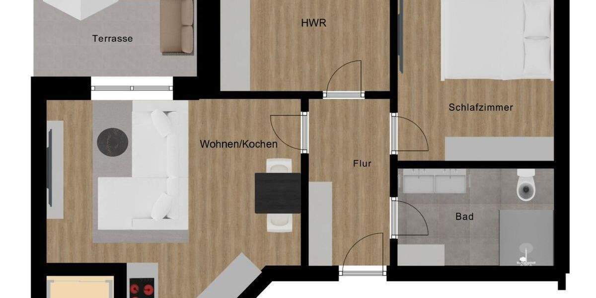 Etagenwohnung Gronau - 2 Zimmer, 67 m&sup2;, 209.000&euro; | Angebot:25682087
