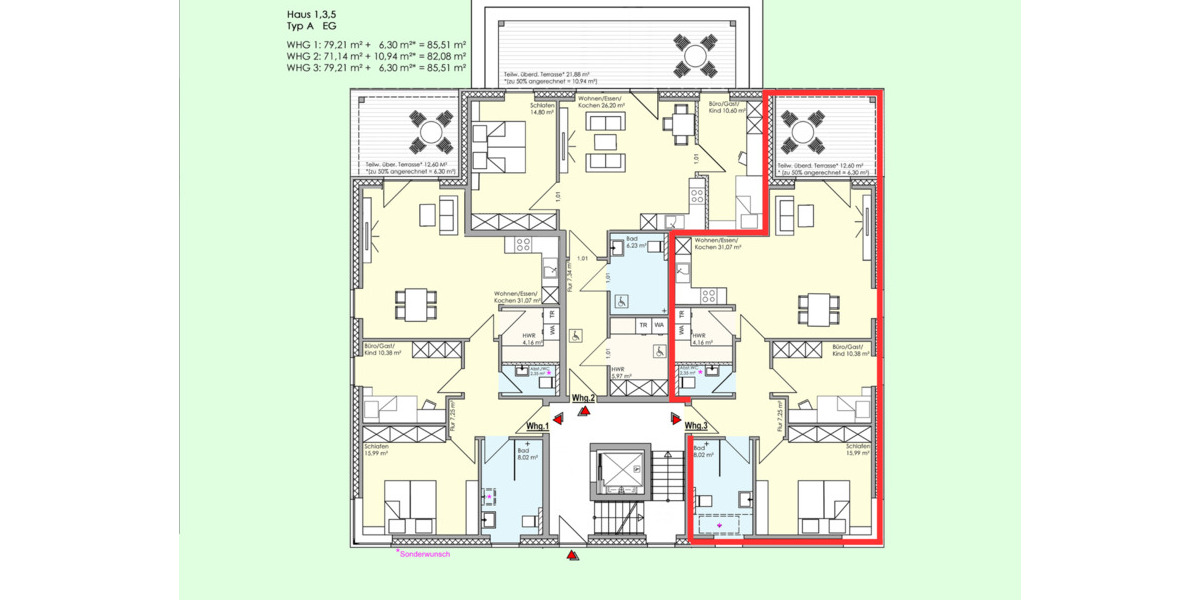 Etagenwohnung Lingen (Ems) Lingen - 3 Zimmer, 85 m&sup2;, 339.901&euro; | Angebot:25660496
