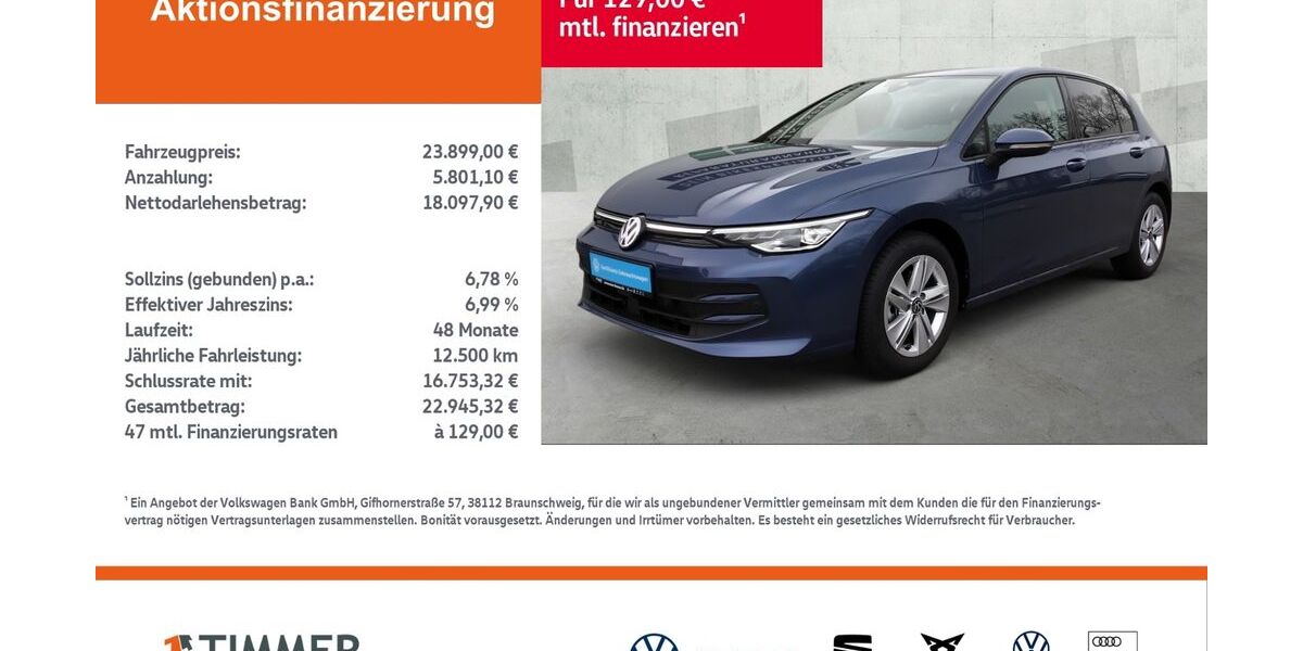 VW Golf 3.384 km 23.689 &euro; Lingen 49808