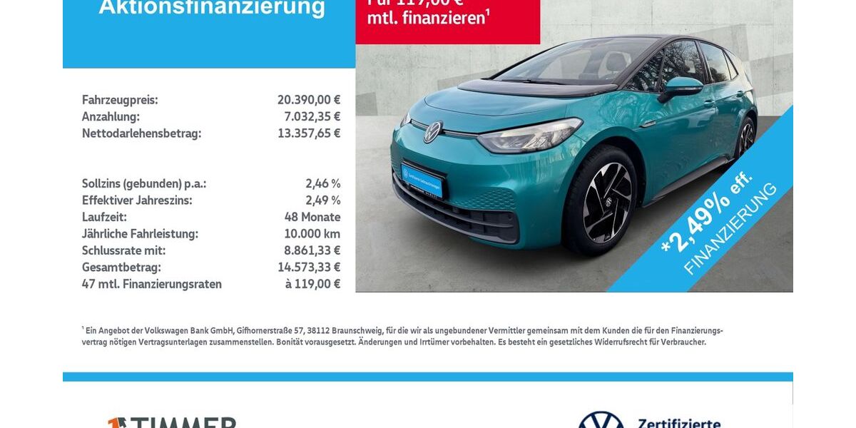 VW ID.3 48.555 km 20.390 &euro; Lingen 49808