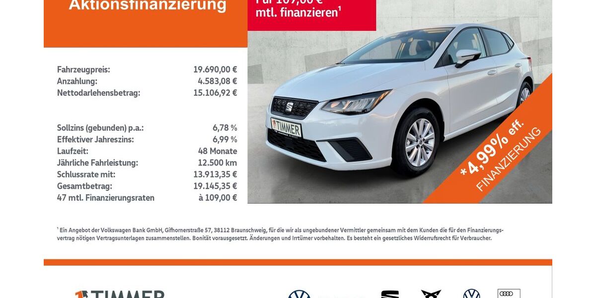 Seat Ibiza 1.999 km 19.350 &euro; Nordhorn 48529