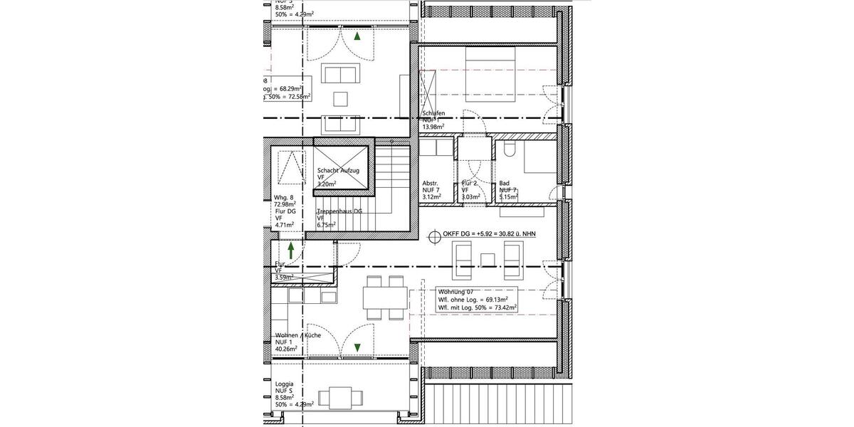 Dachgeschoßwohnung Nordhorn - 2 Zimmer, 73 m&sup2;, 881&euro; | Angebot:26663670