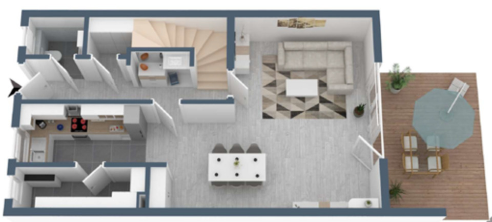 Reihenhaus Lingen (Ems) Damaschke - 3 Zimmer, 120 m&sup2;, 1.320&euro; | Angebot:25935019