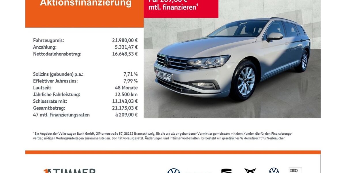 VW Passat Variant 95.206 km 21.220 &euro; Nordhorn 48529