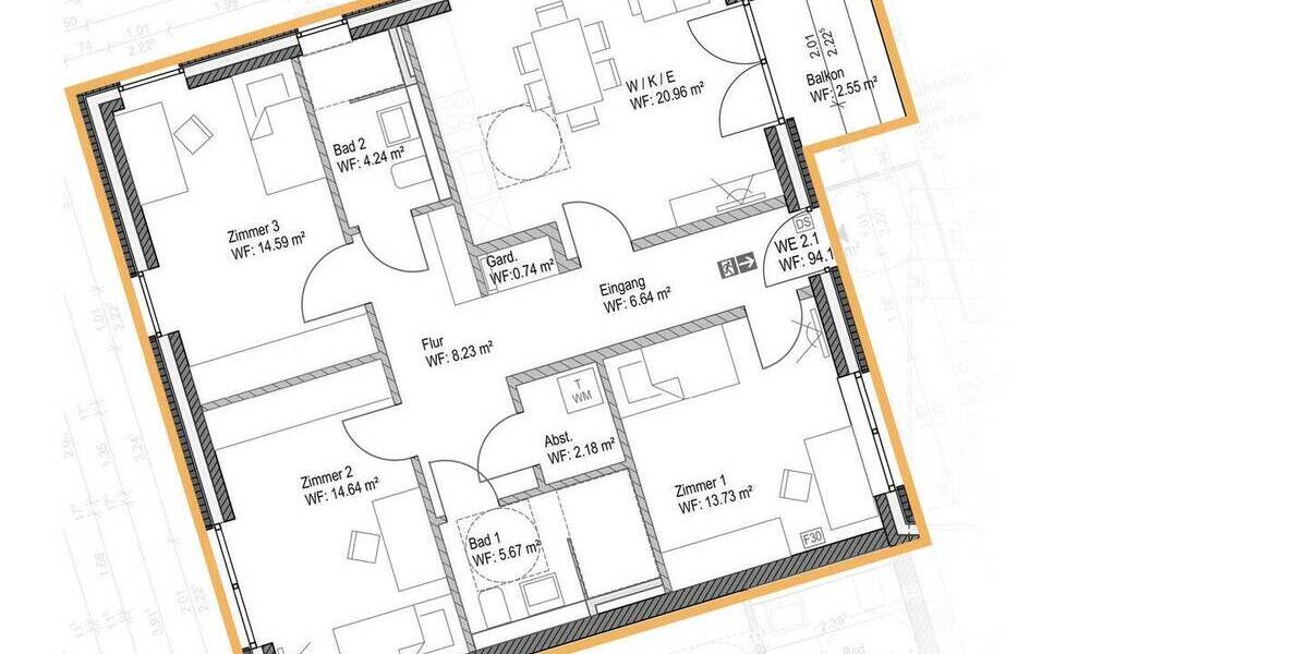 Etagenwohnung Lingen (Ems) Darme - 3 Zimmer, 93 m&sup2;, 412.500&euro; | Angebot:26641718
